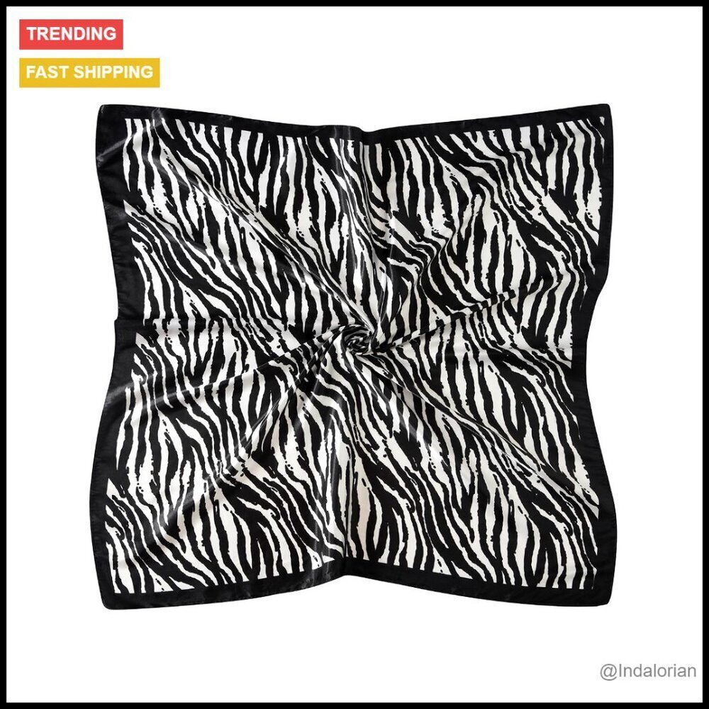 Satin Square Scarf Wrap Elegant Silk Emulation Large Headscarf Bandana Accessory